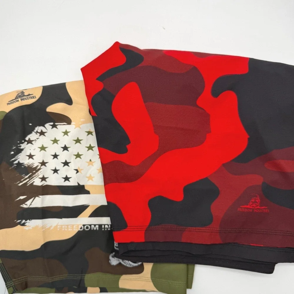 Freedom Industries Lot 2 Board Shorts Mens 36 Camo Red Black Patriotic Gadsden
